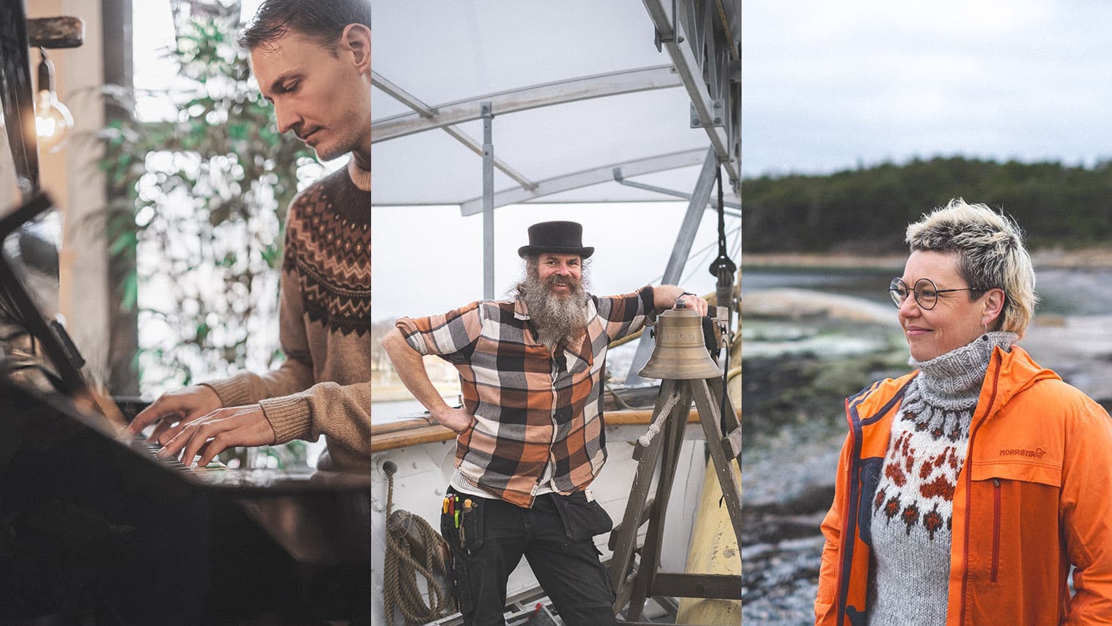 Kollasj av tre personer fra Fredrikstad og Hvaler som deler sine beste lokale tips.